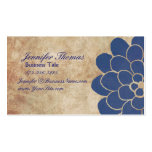 Vintage blaue Dahlie-Blumenhochzeits-Planer Visitenkartenvorlage