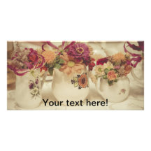 Vintage Blumen Fotokarten