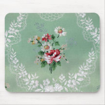 Vintage Blumen und Spitze Mousepad