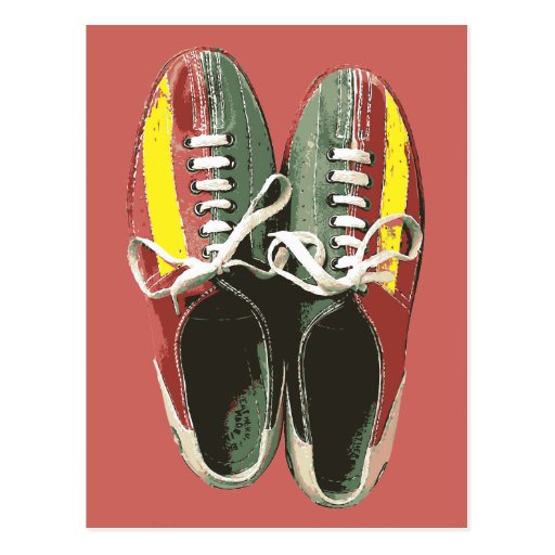 Vintage Bowlings-Schuh-Retro Bowlings-Schuh Postkarte