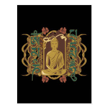 Vintage Buddha-Beschwörungsformel Postkarte