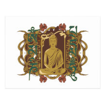 Vintage Buddha-Beschwörungsformel Postkarte