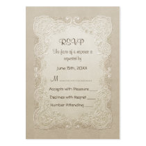 Vintage Butterfly Lace Wedding - RSVP visitenkarten