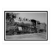 Vintage Dampf-Motor-Lokomotiveisenbahn Postkarten