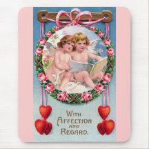 Vintage Engel des Valentines Tages Mauspad
