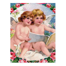 Vintage Engel des Valentines Tages Postkarte