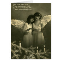Vintage Engelsmädchen am Weihnachten Grußkarte