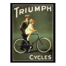 Vintage Fahrrad-Postkarte:  Triumph-Zyklen