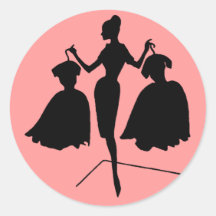 Vintage Fashiion Silhouette Runde Aufkleber