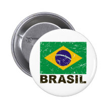 Vintage Flagge Brasiliens Anstecknadelbutton