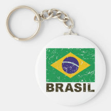 Vintage Flagge Brasiliens Schlüsselanhänger