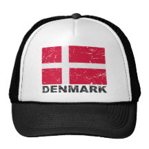 Vintage Flagge Dänemarks Cap