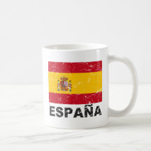 Vintage Flagge Spaniens Kaffee Tasse