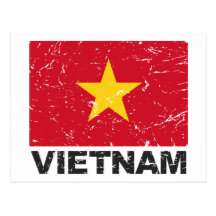 Vintage Flagge Vietnams Postkarte