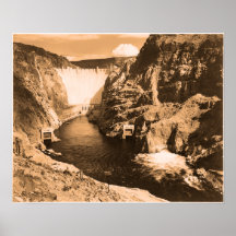 Vintage Foto Boulder-Verdammung Poster