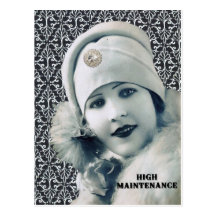 Vintage Foto Fashionista-Damenpostkarte
