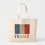 Vintage Frankreich-Flagge Leinentasche