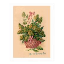 Vintage Franzosen Fleurs Illustration Postkarten