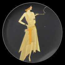 Vintage Frauen-Platte teller