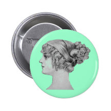 Vintage Frisur Anstecknadelbutton
