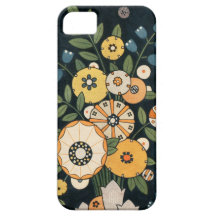 Vintage Geometric Circle Flower Abstract Botanical iPhone 5 Case
