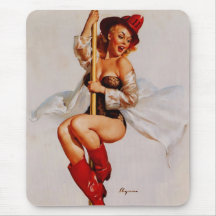 Vintage Gil Elvgren Firefighter Pin Up Girl Mousepads
