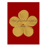 Vintage goldene Blume Postkarte