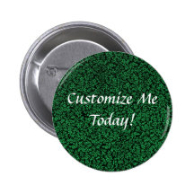 Vintage grüne Blumen Anstecknadelbutton