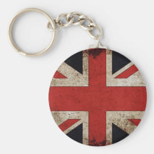 Vintage Grunge UK Flag Key Chain