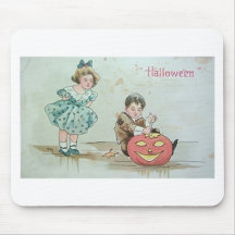 Vintage Halloween-Gruß-Karten-Klassiker-Plakate Mauspad