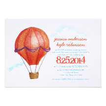 Vintage Heißluft-Ballon-Hochzeits-Einladung