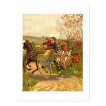 Vintage Herbst-Postkarte