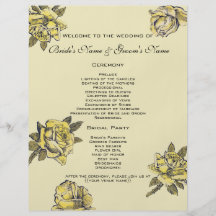 Vintage Hochzeit, gelber antiker Garten-RoseWreath Bedruckte Flyer