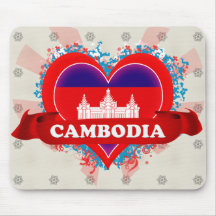 Vintage i-Liebe Kambodscha Mauspads