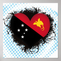Vintage i-Liebe Papua-Neu-Guinea Plakat