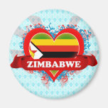 Vintage i-Liebe Simbabwe Kühlschrankmagnete