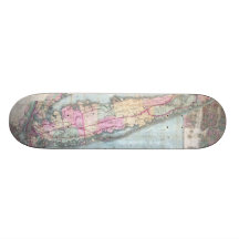 Vintage Karte von Long Island (1880) Skateboardbretter