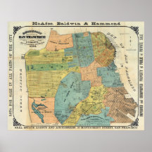 Vintage Karte von San Francisco (1890) Plakat