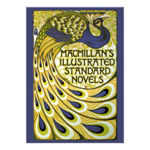 Vintage Kunst Nouveau, Macmillans Pfau-Feder Personalisierte Einladungskarte