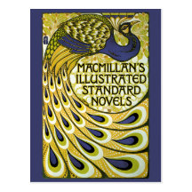 Vintage Kunst Nouveau, Macmillans Pfau-Feder Postkarten