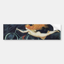 Vintage Kunst Nouveau Redhead-Frauen-Gladiator-Zyk Auto Aufkleber