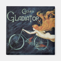 Vintage Kunst Nouveau Redhead-Frauen-Gladiator-Zyk Magnete