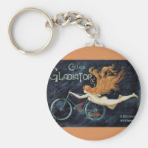 Vintage Kunst Nouveau Redhead-Frauen-Gladiator-Zyk Schlüsselanhänger