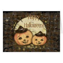 Vintage Kürbis-Karte Halloweens