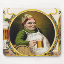 Vintage Lager-Bier Anzeige Mauspads