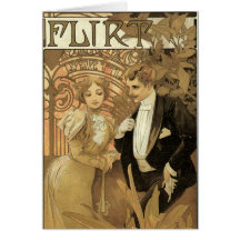 Vintage Liebe Romance, Kunst Nouveau, Alphonse Muc Grußkarte