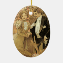 Vintage Liebe Romance, Kunst Nouveau, Alphonse Muc Weihnachtsbaum Ornamente