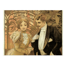 Vintage Liebe Romance, Kunst Nouveau, Alphonse Muc Postkarten