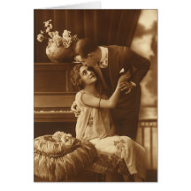 Vintage Liebe und Romance, romantische Musik Karte