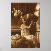 Vintage Liebe und Romance, romantische Musik Posterdrucke